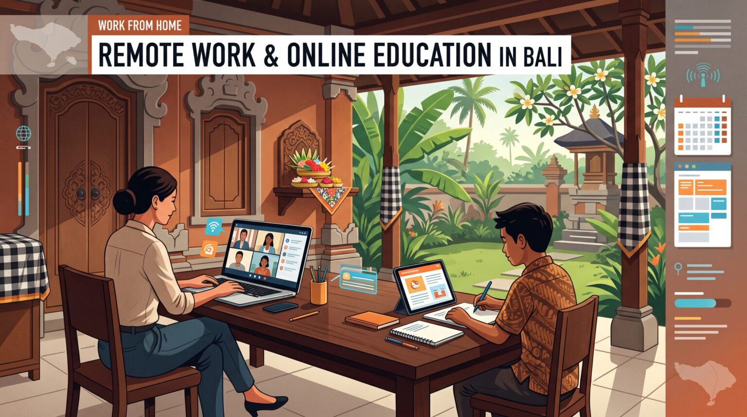 Bali government work from home and online learning directive